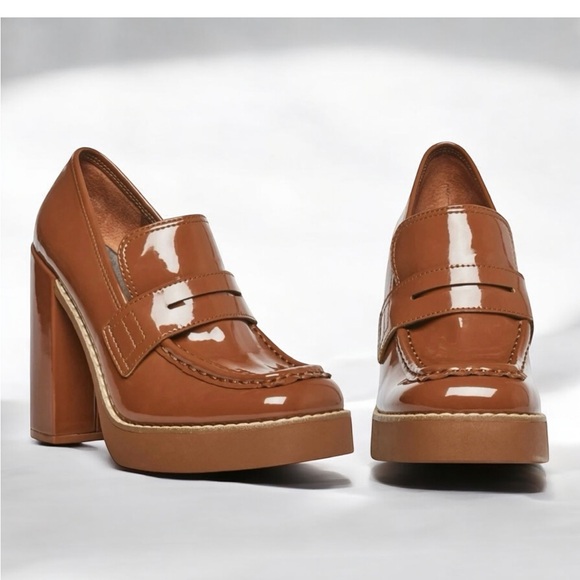 Steve Madden Randy Platform Loafers in Cognac size 8.5 - Picture 8 of 9